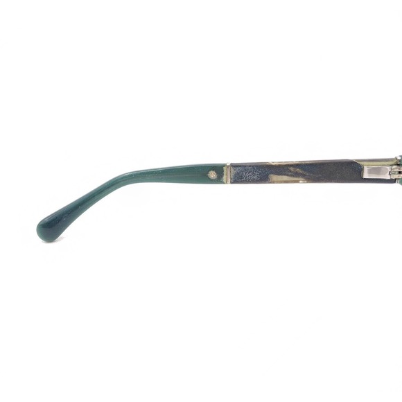 Chanel Green Oval Eyeglasses Frames 53-16 135 Italy Designer Fashion Leather - Picture 10 of 12